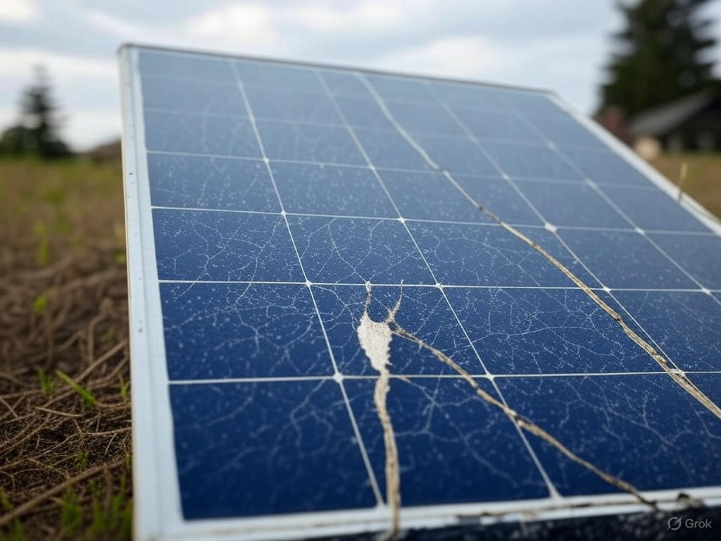 Damaged solar panel