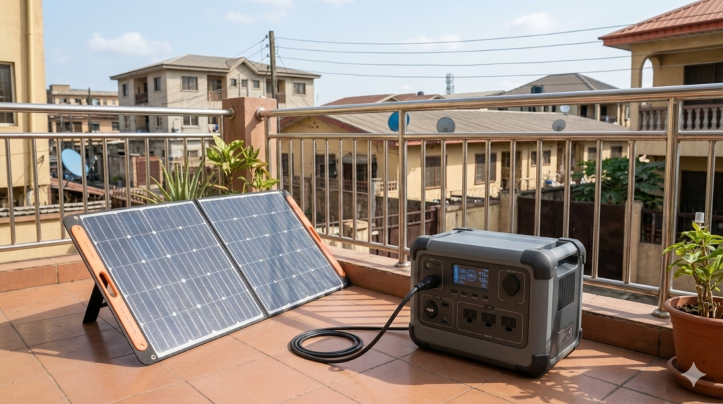 solar generator in a Nigerian home