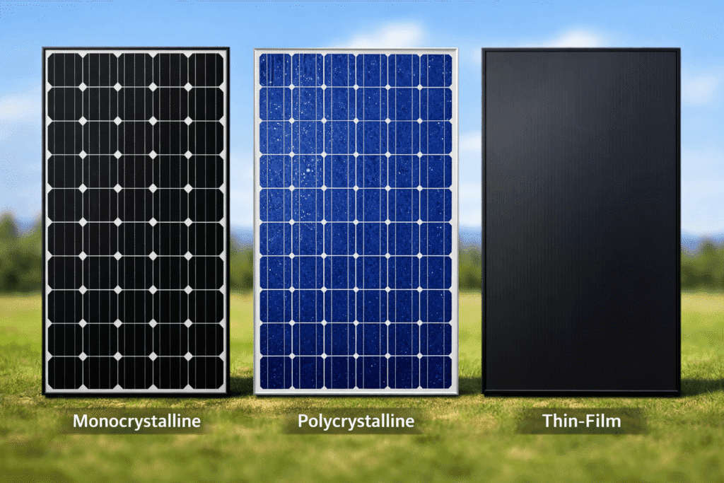 types of solar panels